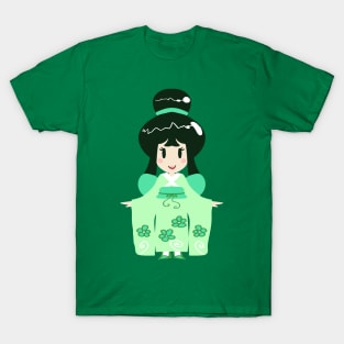 Green Kimono Girl T-Shirt